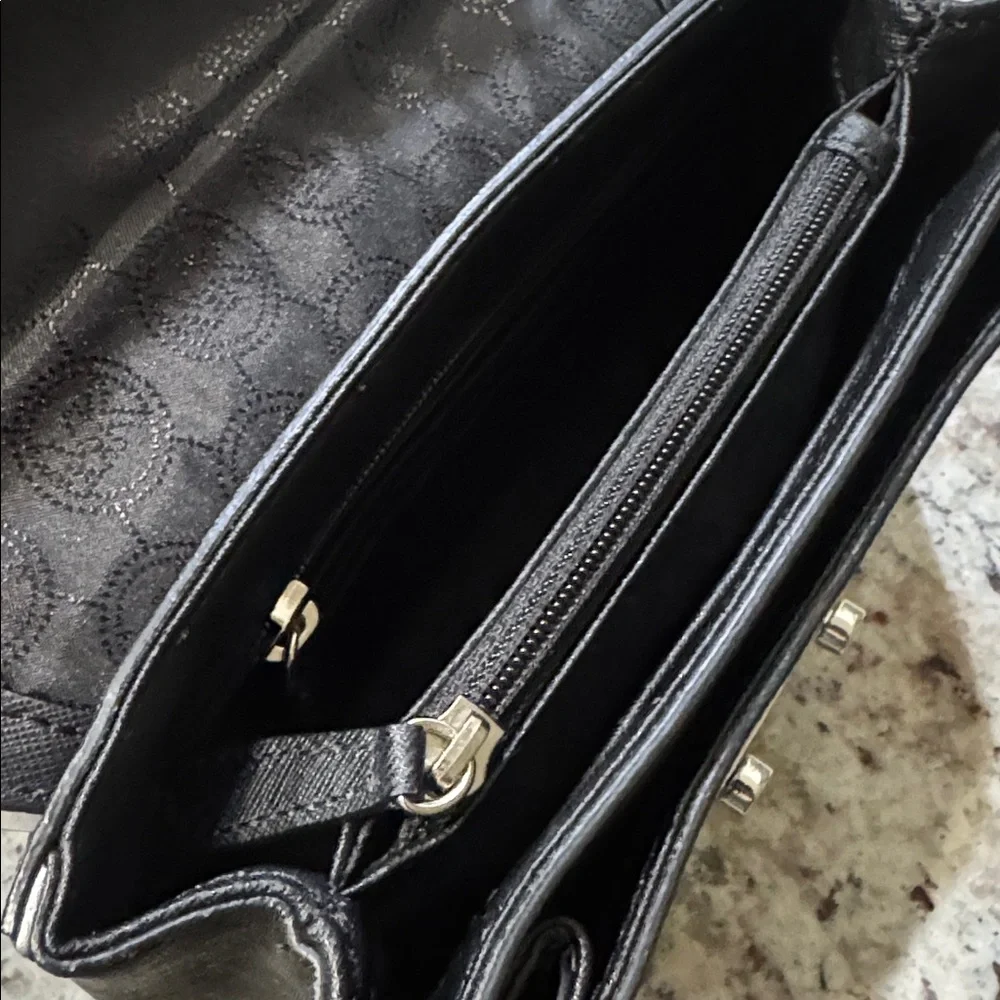 Rare Michael Kors Sloan Specchio Shoulder Flap Bag Black Saffiano